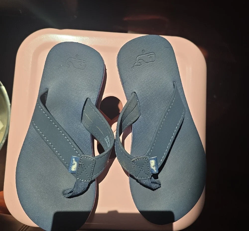 Vineyard Vines Navy Blue Kids Flip Flops
